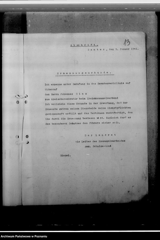 Obraz 17 z jednostki "Hinz, Johannes - komisarz obwodowy"