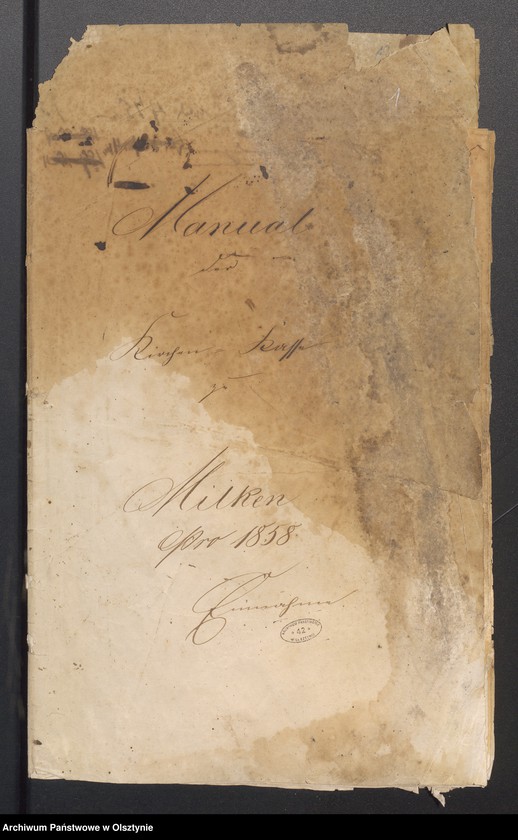 image.from.unit.number "Manual der Kirchen Kasse zu Milken"