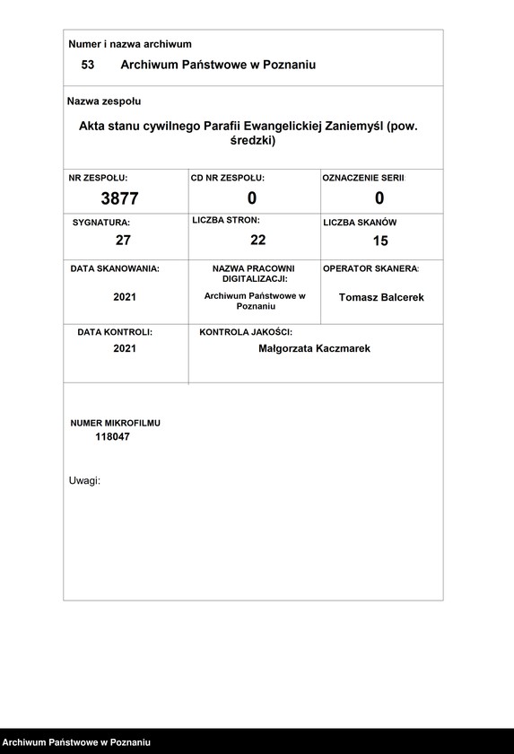 Obraz 1 z jednostki "Księga zgonów"