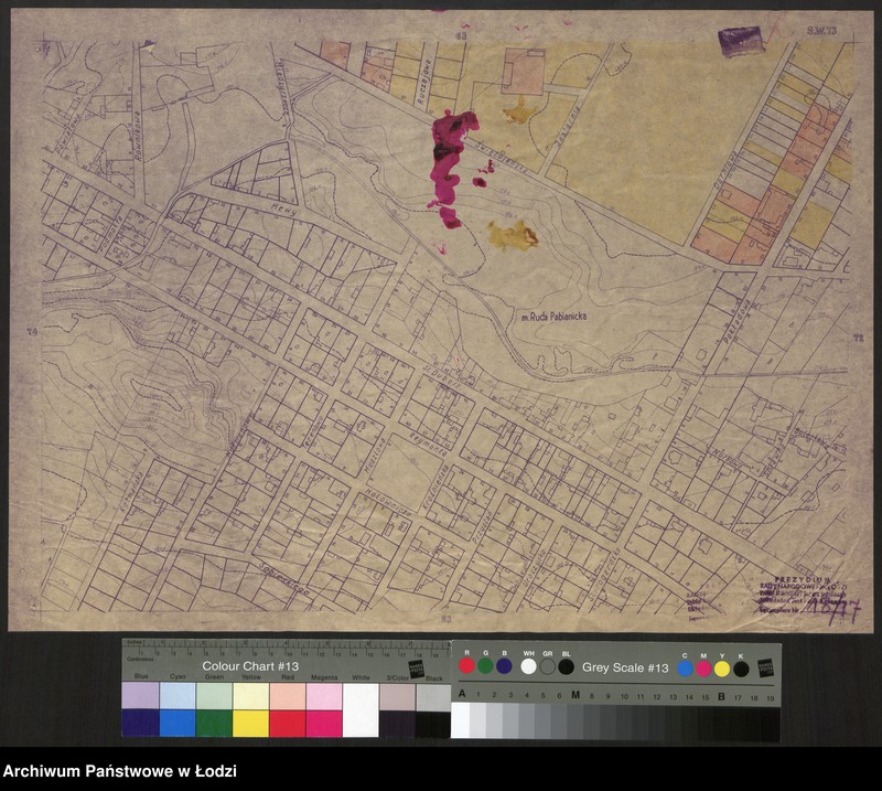 Obraz 1 z jednostki "Plan m. Łodzi 1:2000 z oznaczeniem nieruchomości niezabudowanych lub niedostatecznie zabudowanych. Sekcja SW73"