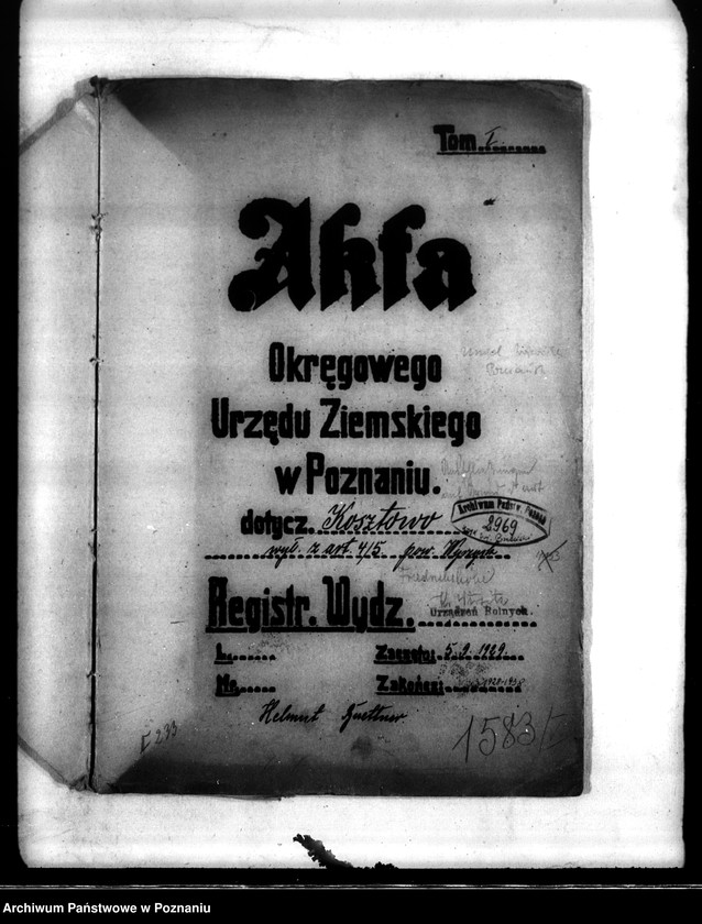 Obraz 4 z jednostki "Majątek Kosztowo powiatu wyrzyskiego wyłączenie z art. 4/5 ustawy o wykonaniu reformy rolnej Helmut Buettner"