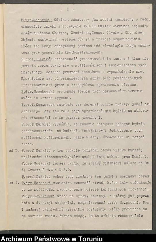 image.from.unit.number "[Protokoły posiedzeń Komisji w sprawie potrzeb prowincji na Pomorzu w zakresie naukowym, artystycznym i kulturalnym]"