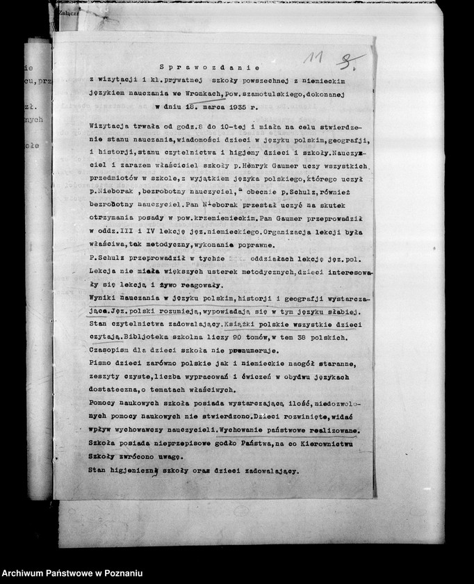 Obraz 15 z jednostki "Prywatna Szkoła Powszechna z niemieckim językiem nauczania Wronki powiat Szamotuły"