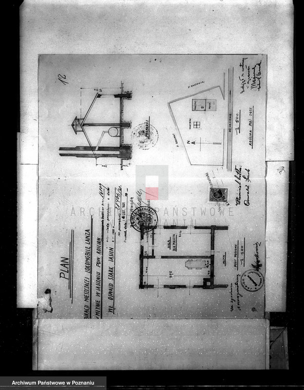 Obraz 16 z jednostki "Młyn parowy w Jasieniu pow. kościański własność O. Starke nadzór nad kotłami parowymi"