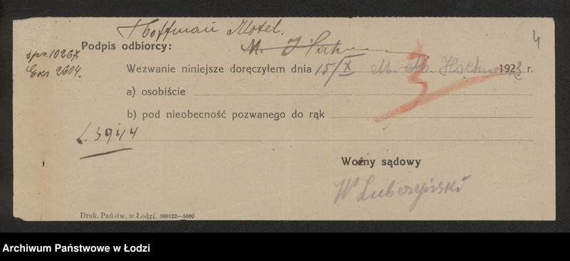 Obraz 6 z jednostki "Mordka Mendel Hoffman- wyrób pończoch"