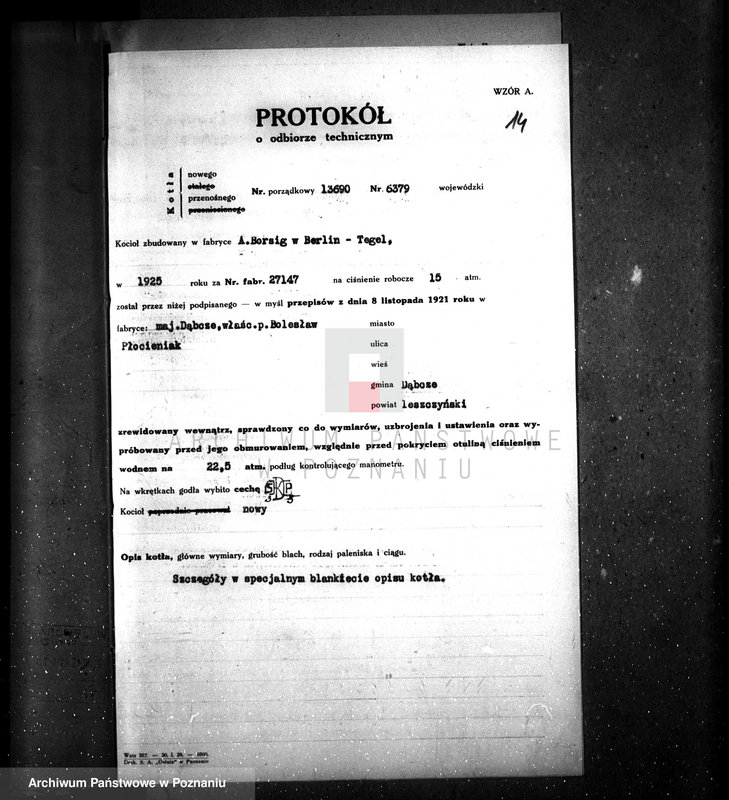 Obraz 17 z jednostki "Majętność Dąbcze B. Płócieniaka, pow. leszczyński nr woj. kotła 6379"