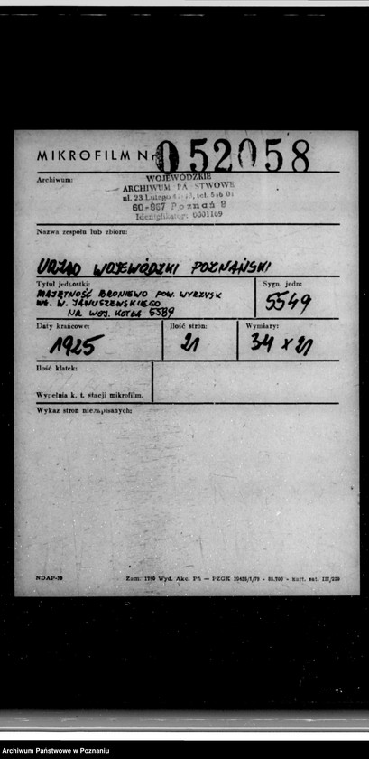 Obraz 2 z jednostki "Majętność Braniewo powiat wyrzyski Wł. Januszewskiego nr woj. kotła 5589"