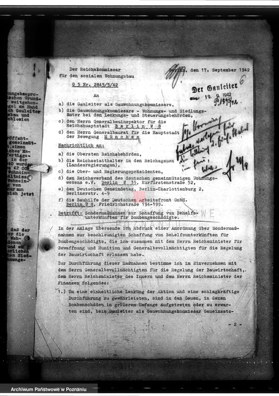 Obraz 10 z jednostki "Sondermassnahmen zur Schaffung von Behelfsunterkünften für Bombenbeschädigte"