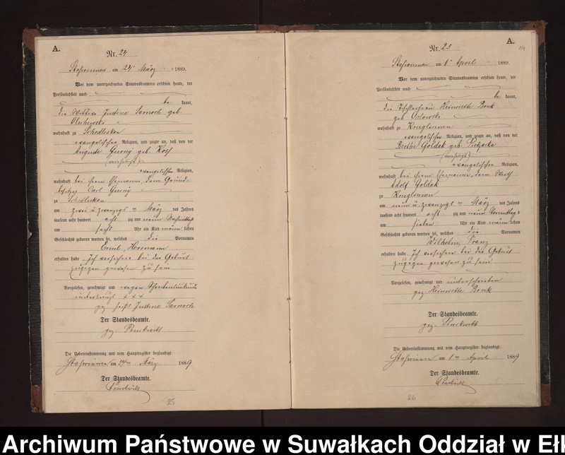image.from.unit.number "Geburts-Neben-Register des Preussischen Standes-Amtes Stasswinnen Kreis Loetzen"