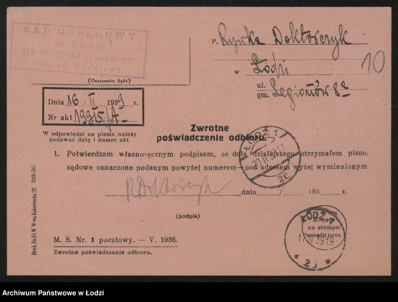 Obraz 12 z jednostki "Rywka Doktorczyk- drobna sprzedaż galanterii"