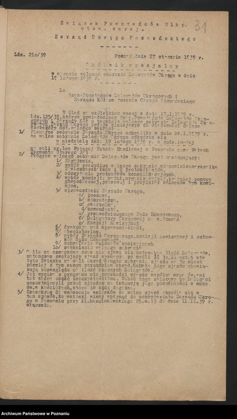 image.from.unit.number "Okólniki i zarządzenia Zarządu Głównego i Okręgu Związku Powstańców Wielkopolskich."