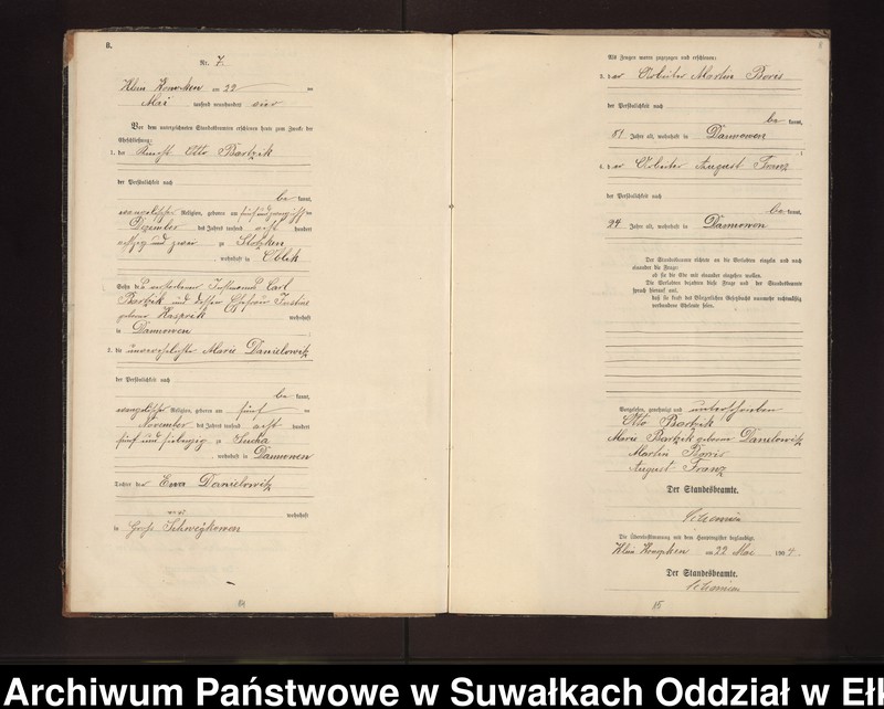 image.from.unit.number "Heiraths-Neben-Register des Preussischen Standes-Amtes Gross Konopken Kreis Loetzen"