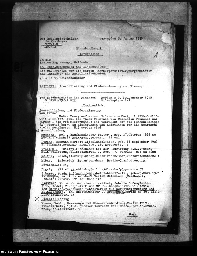 Obraz 5 z jednostki "Ausschliessung und Wiederzulassung von Baufirmen"