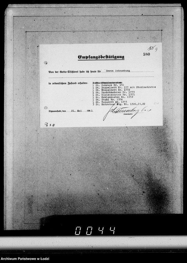 Obraz 13 z jednostki "Konto 00, Kom 1-65 [Zamówienia i rachunki za meble biurowe i sprzęty domowe]"