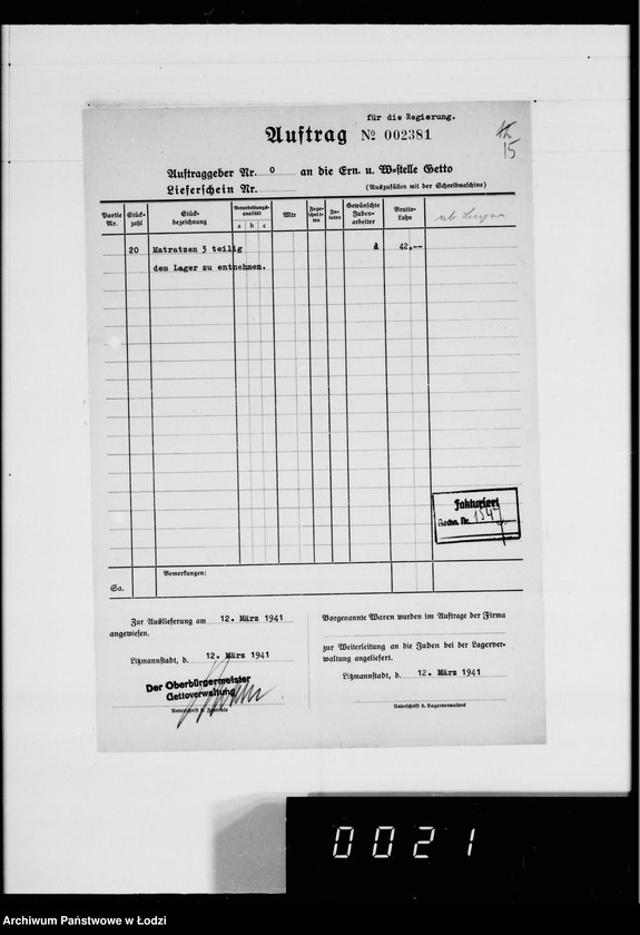 Obraz 19 z jednostki "Kürschnerei. [Zamówienia, rachunki i świadectwa dostaw]"