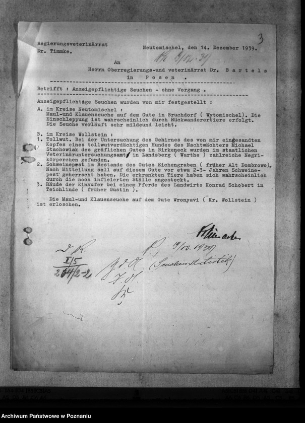 Obraz 7 z jednostki "Anzeigeflichtige Seuchen. Bekämpfung der Tollwut, Maul- und Klauenseuche"