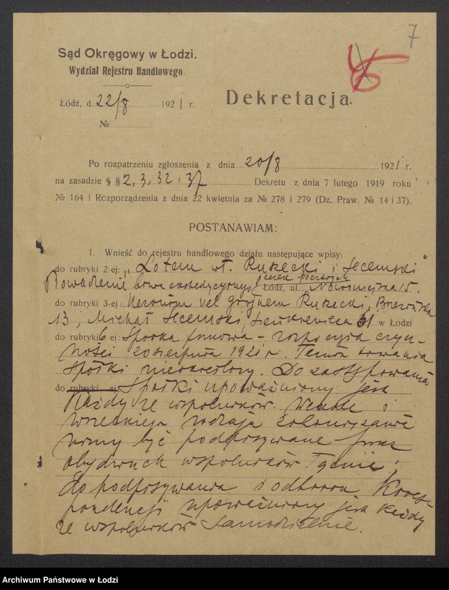 Obraz 9 z jednostki "Heronim vel Grojnem Ruszecki, Michał Secemski „Lotem” – prowadzenie biura ekspedycyjnego"