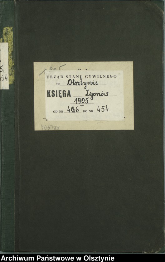 image.from.unit.number "Sterbe-Haupt-Register Tom II, Nr 426-454"