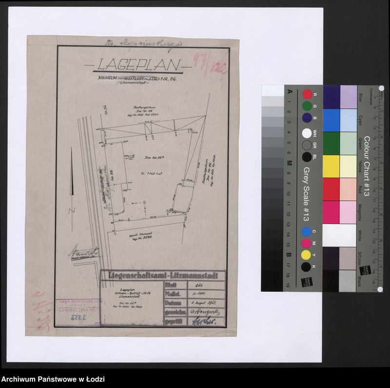 Obraz 1 z jednostki "Lageplan Wilhelm-Gustlof-Strasse Nr 56 Litzmannstadt"