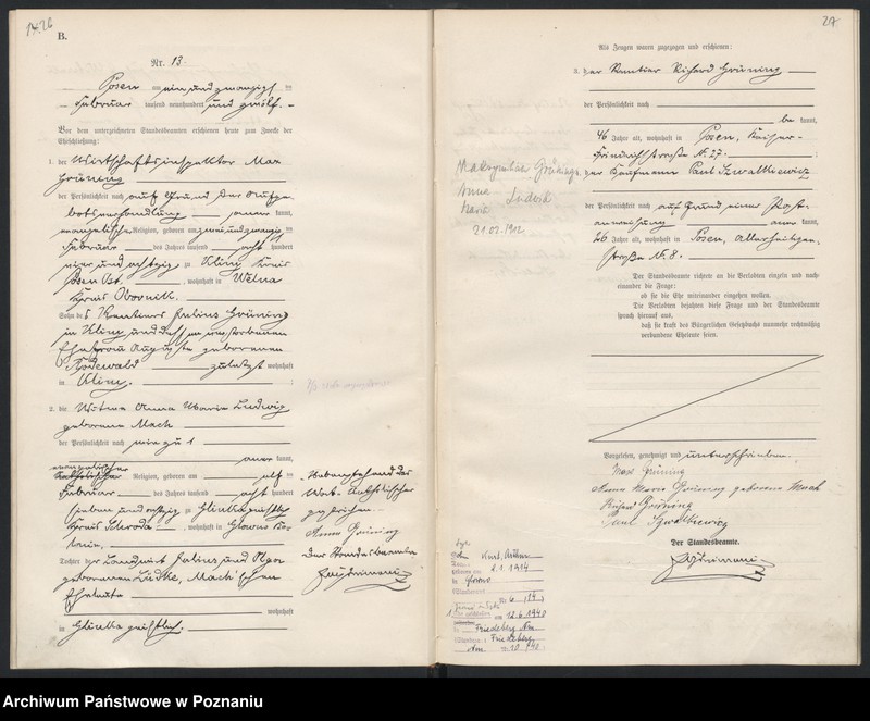 Obraz 16 z jednostki "Księga miejscowa małżeństw [Rejestr główny małżeństw]"