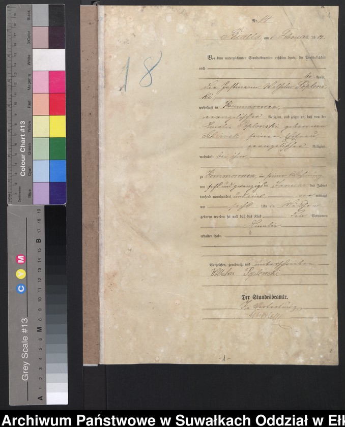 image.from.unit.number "[Geburts-Haupt-Register des Königlichen Preussischen Standes-Amtes Belzonzen Kreis Johannisburg]"