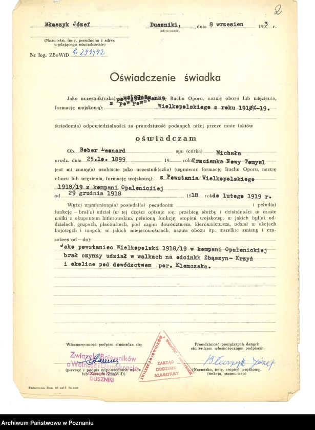 Obraz 19 z jednostki "Życiorysy powstańców wielkopolskich: B - tom lV /Bober Leonard - Bosiacki Franciszek/."