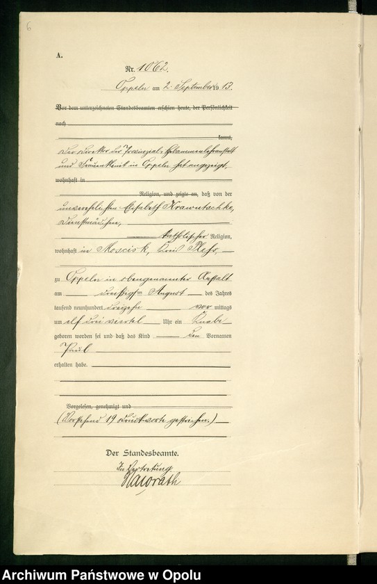 image.from.unit.number "Urząd Stanu Cywilnego Opole Księga Urodzeń Rok 1913 1058-1559"