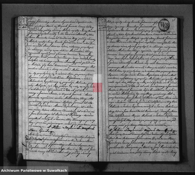 Obraz 20 z jednostki "Akta Stanu Cywilnego Zaślubionych w Gminie Jeleniewskiey od 1-go Stycznia 1812 roku."