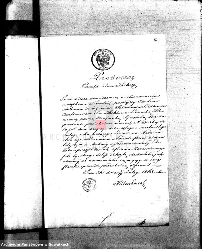 Obraz 10 z jednostki "Annexa do Akt Zaślubionych parafii Sejneńskiej z roku 1868 r."