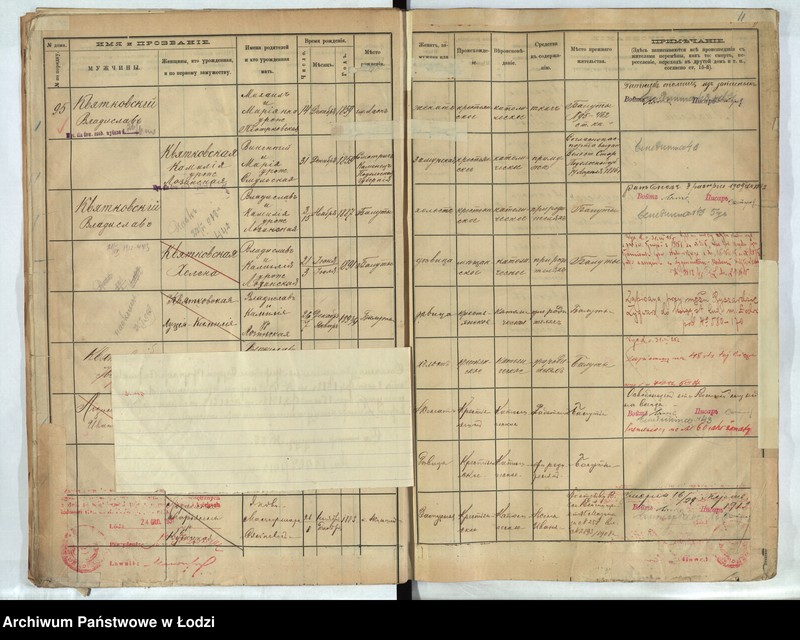 Obraz 12 z jednostki "[Księga ludności stałej m. Łodzi guberni piotrkowskiej - Dzielnicy Bałuty nr domu 95-115]"