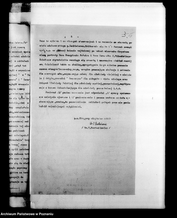 Obraz 8 z jednostki "Prywatne Liceum Męskie Towarzystwa Salezjańskiego- Marszałki- [protokoły powizytacyjne, sprawozdania roczne szkoły]"