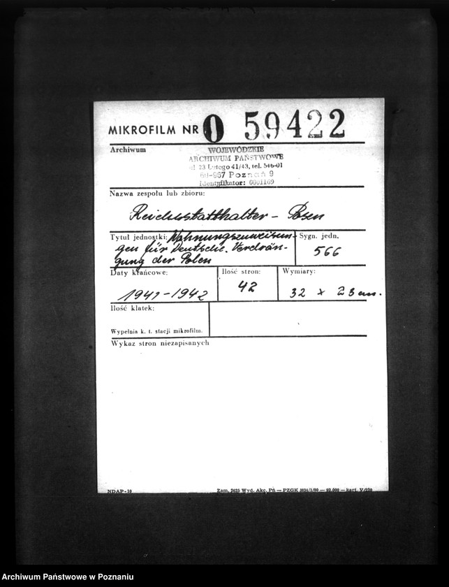 Obraz 2 z jednostki "Wohnungszuweisungen für Deutsche. Verdrängung der Polen."