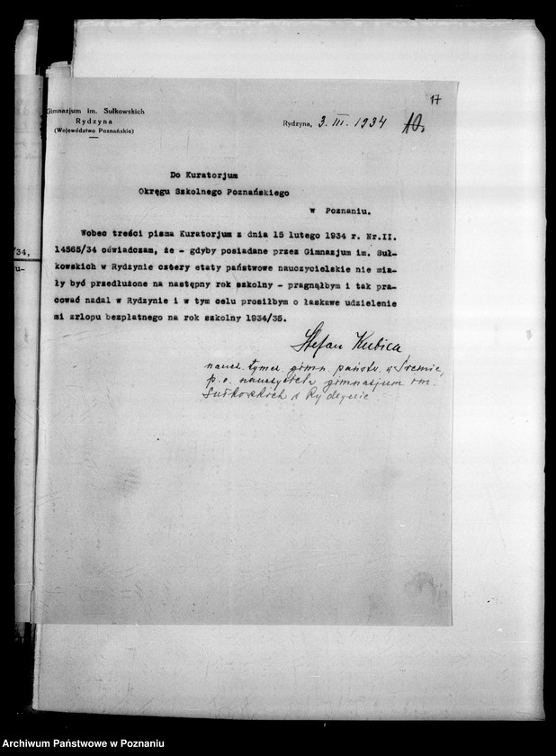 Obraz 20 z jednostki "Prywatne Gimnazjum imienia Sułkowskich- Rydzyna [sprawozdanie z egzaminu dojrzałości z wykazem abiturientów]"