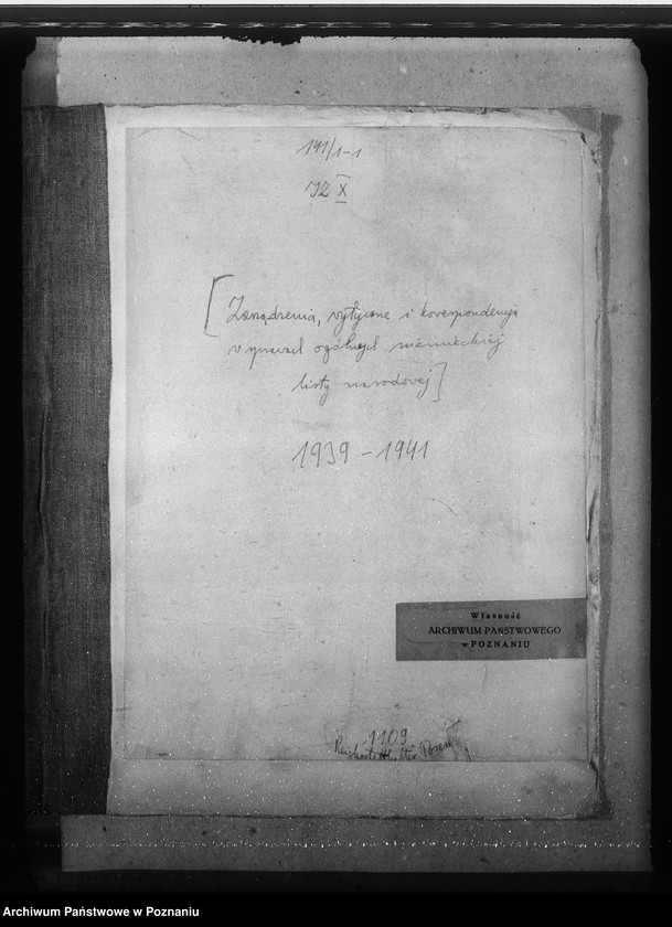 Obraz 4 z jednostki "Zarządzenia, wytyczne i korespondencja w sprawach ogólnych niemieckiej listy narodowej"