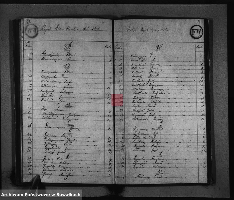 Obraz 17 z jednostki "Akta Umarłych Gminy Filipowskiey od Dnia 1 Stycznia 1818 Roku"