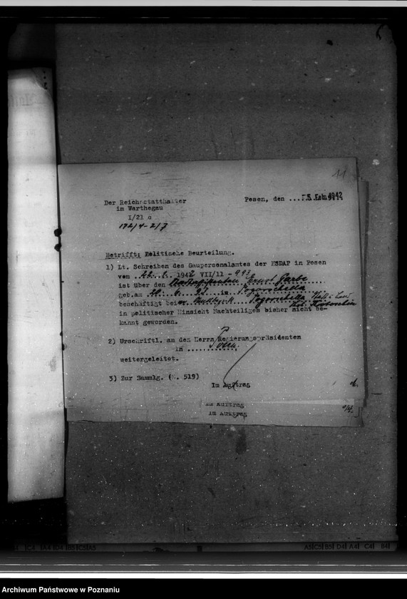 Obraz 15 z jednostki "Politische Beurteilungen der Angestellten"