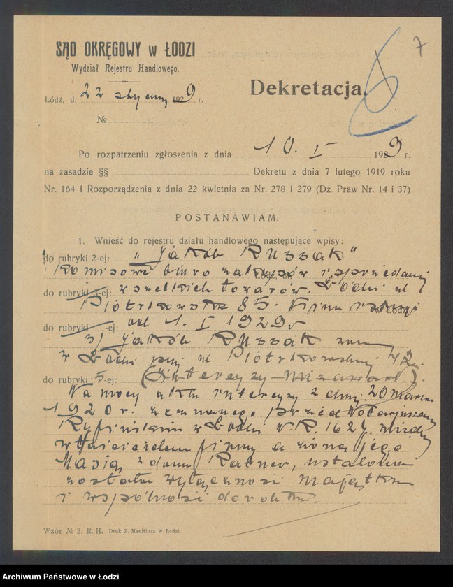 Obraz 9 z jednostki "Jakób Rusak – komisowe biuro zakupów I sprzedaż wszelkich towarów"