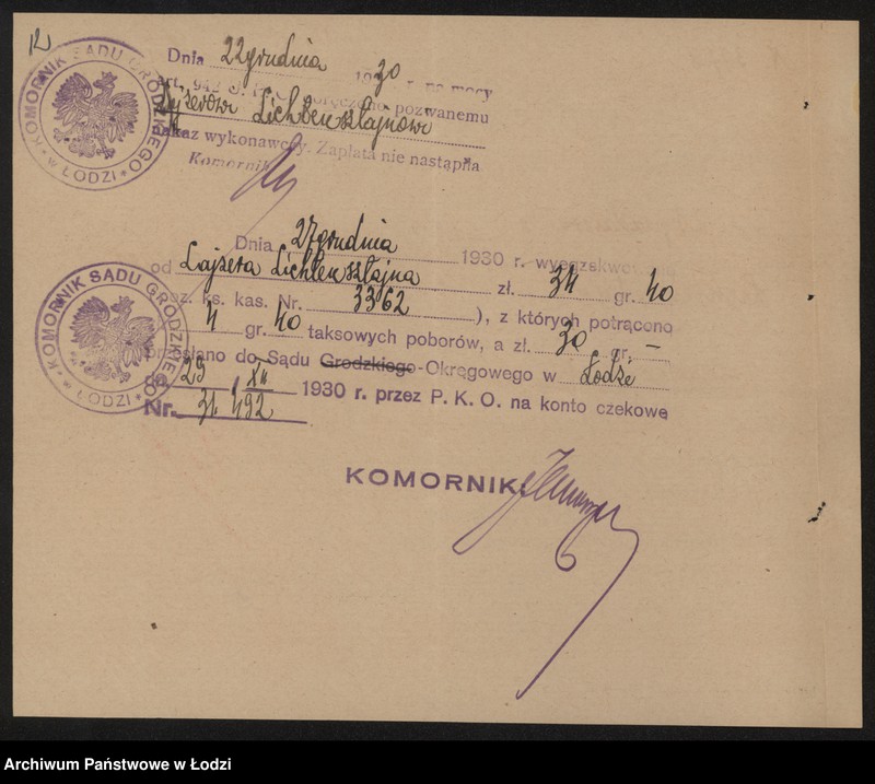 Obraz 14 z jednostki "Lajzer Lichtensztajn – drobna sprzedaż kapeluszy i zwykłych skórek futrzanych"