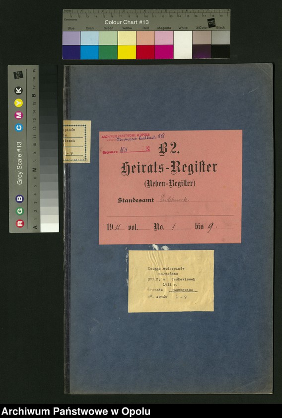 image.from.unit.number "Heirats-Register (Neben-Register) Standesamt Roschkowitz 1911 No.1 bis 9"