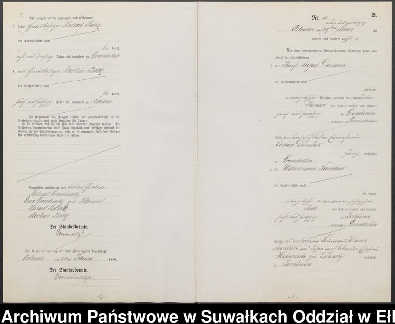 image.from.unit.number "Heiraths-Neben-Register des Preussischen Standes-Amtes Orlowen Kreis Loetzen für das Jahr 1880"