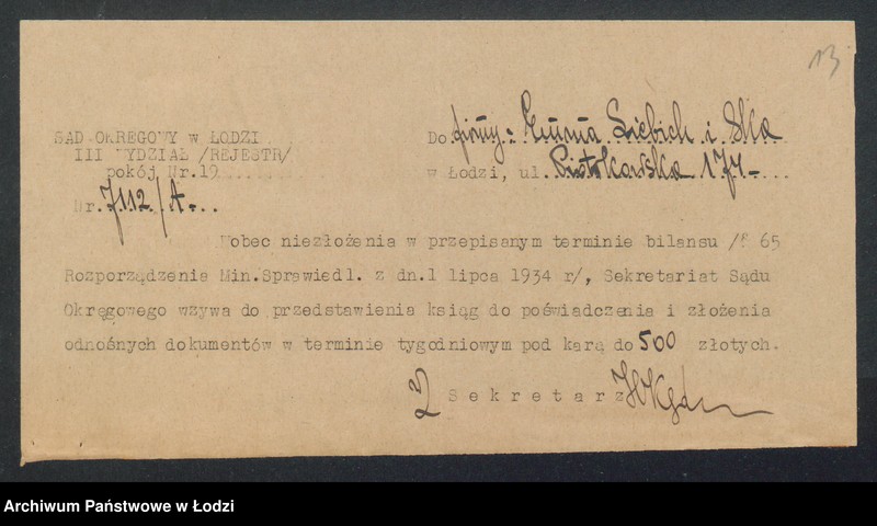 Obraz 15 z jednostki "A. Sznajder i E. Liebiech – sklep galanteryjny"