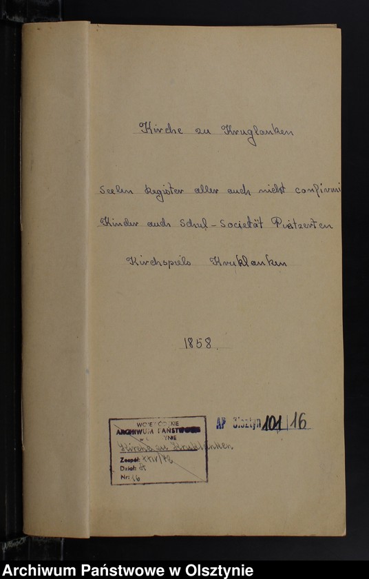 image.from.unit.number "Seelen Register aller auch nicht onfirmirten Kinder auch der Schul-Societät Pietzarken in Kirchspiels Kruklanken"