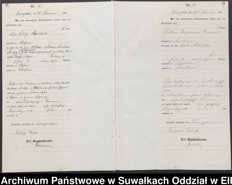 image.from.unit.number "Sterbe-Haupt-Register des Königlichen Preussischen Standes-Amtes Belzonzen Kreis Johannisburg"