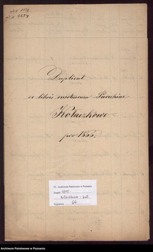 Obraz 2 z jednostki "Duplikat ex libris mortuorum."