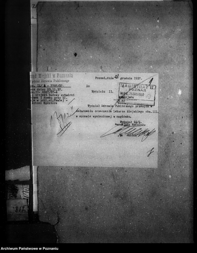 image.from.unit.number "Zatwierdzenie zakładu przemysłowego /wytwórni dachówek/ Firmy Kędziora na Ratajach"