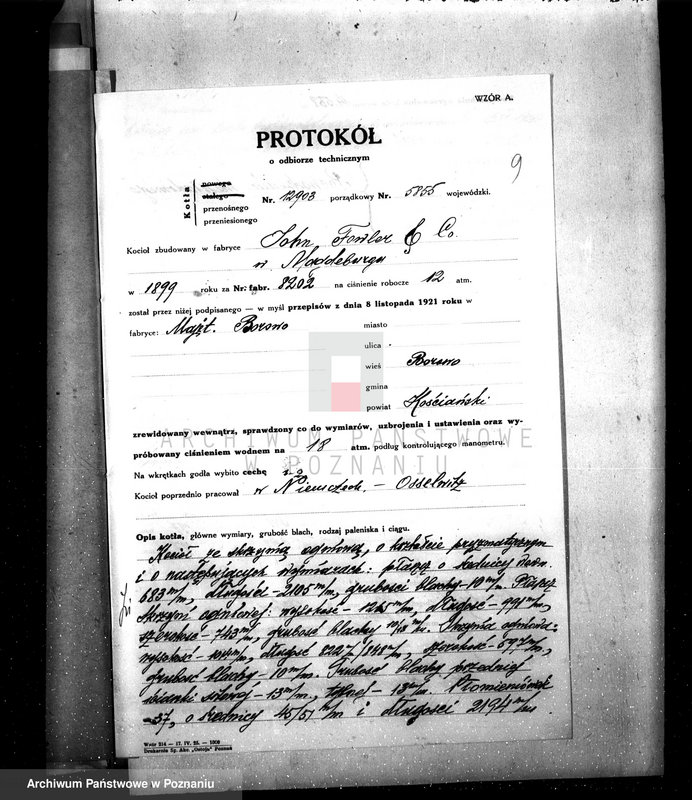 Obraz 13 z jednostki "Majątek Borowo pow. kościański, własność O. Bernuthe nr woj. kotła 5855"