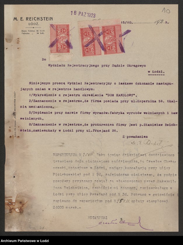 Obraz 12 z jednostki "Maks E. Reichstein – dom handlowy"