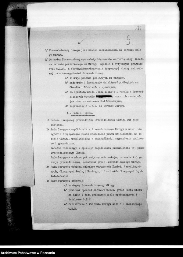 Obraz 12 z jednostki "Okólniki, instrukcje, wytyczne, korespondencja dotycząca urządzenia Zjazdów Obywatelskich, wyborów do samorządów terytorialnych oraz Zespołu Wielkopolskiego Posłów i Senatorów Obozu Zjednoczenia Narodowego: wykazy członków"