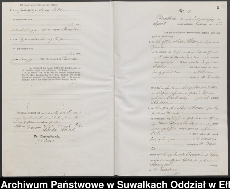 image.from.unit.number "[Heiraths-Haupt-Register des Königlichen Preussischen Standes-Amtes Kumilsko Kreis Johannisburg]"