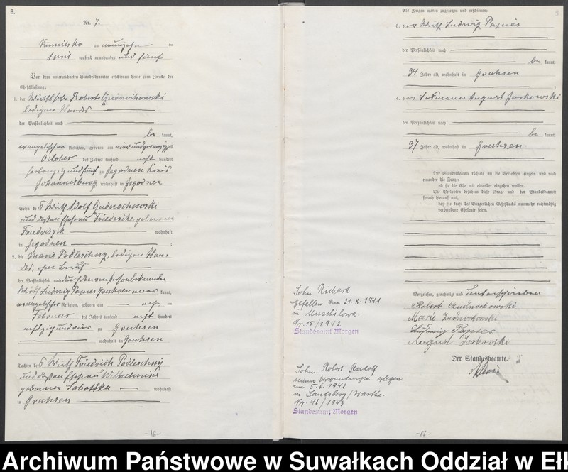 image.from.unit.number "Heirats-Haupt-Register des Königlichen Preussischen Standes-Amtes Kumilsko Kreis Johannisburg"